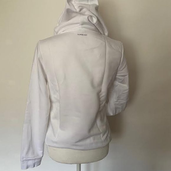 NWT $60 ADIDAS Women S AEROREADY DRY Active LOGO Sleeve Graphic Hoodie Jacket - Picture 12 of 16